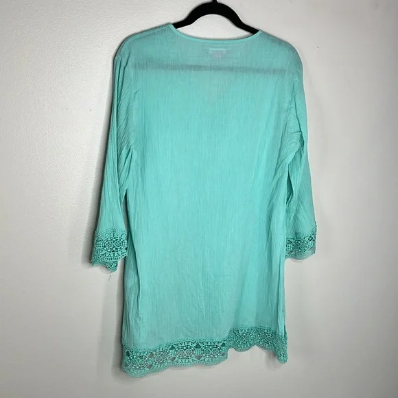 Isaac Mizrahi New York Daisy Crochet Lace Cover Up Tunic size Small - Picture 11 of 13